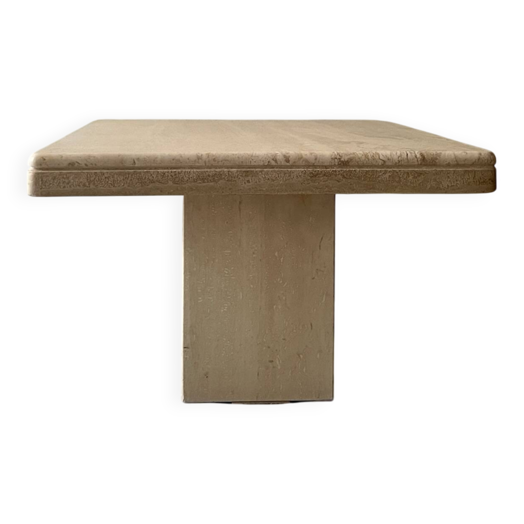 Square travertine coffee table, Italy 1970