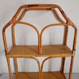 Rattan and bamboo shelf
