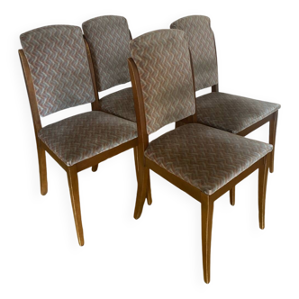 Lot 4 chaises velours