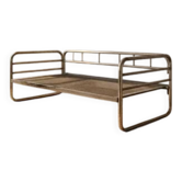 Vintage chrome tubular steel daybed frame, mid-20th century, Czechoslovakia, 190 × 86 × 67 cm