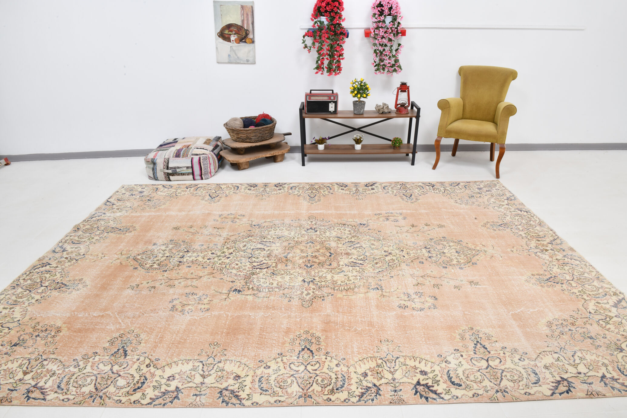 Handmade antique classic rug 361x260cm
