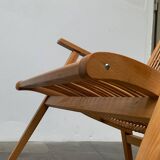 Mid-century German rattan rocking chair from Deutschen Werkstätten Hellerau, 1960s.