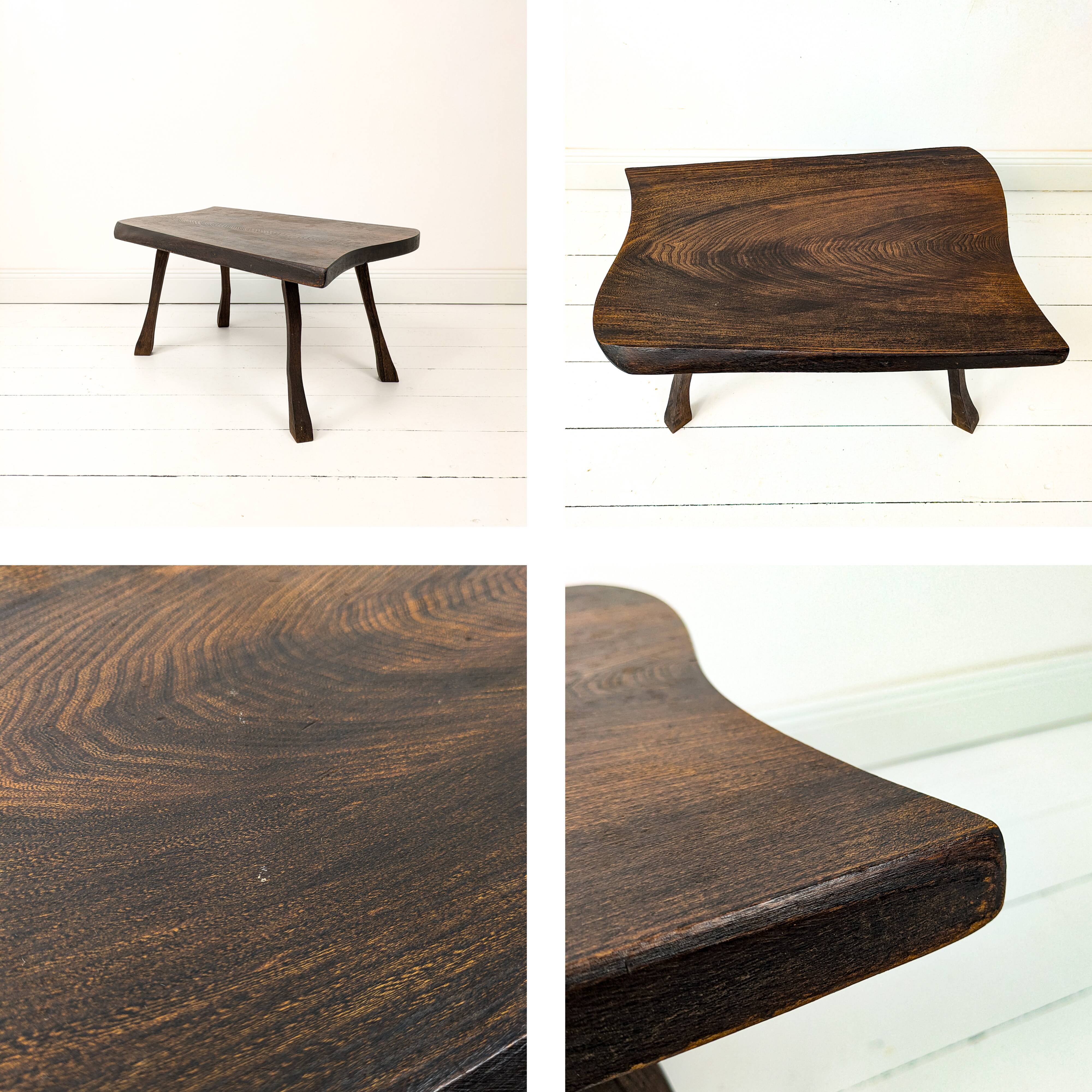 Mid Century Table d'appoint Tabouret de fleur Banc de fleur Tabouret Table basse en bois massif Brut