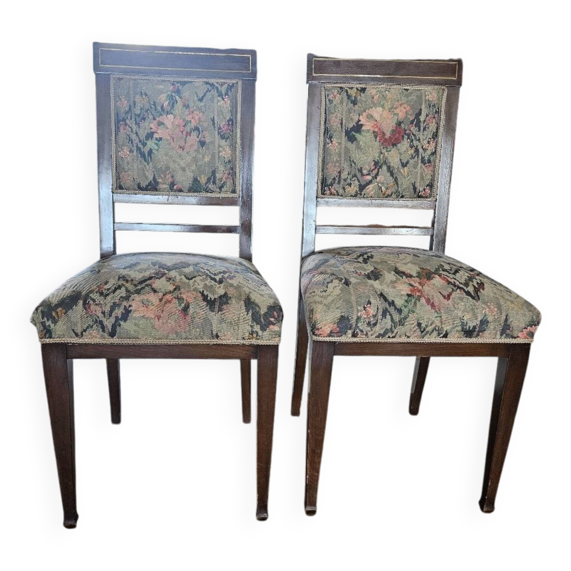 2 upholstered mahogany chairs - 1900s period