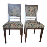 2 chaises tapissée en acajou - Époque 1900