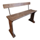 Vintage French wooden bench from the 1920s – Solid beech bench with backrest.