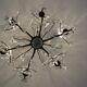 Bronze and crystal chandelier with six arms of light