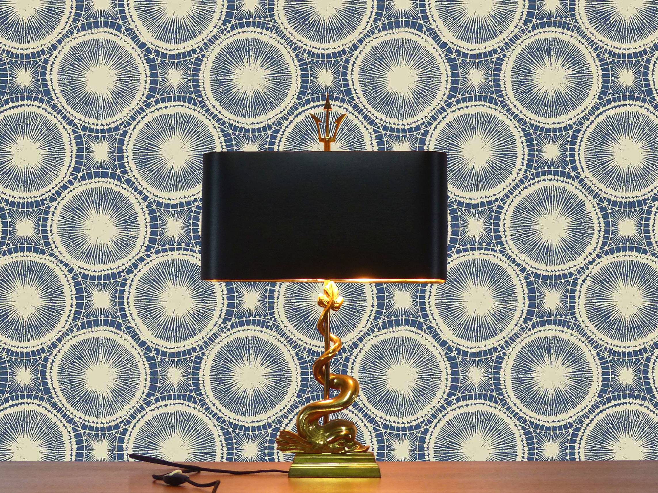 Dolphin and Trident table lamp
