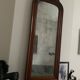 Antique mirror with mahogany frame and silver patinated mirror