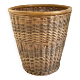 Large VINTAGE WICKER BASKET Wood