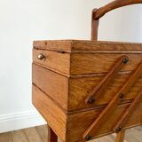 Travailleuse en bois de hêtre années 50