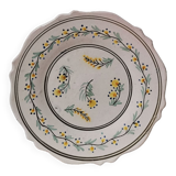 Vintage ceramic plate hand painted flower pattern