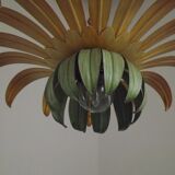Ceiling light yellow &green leaves one central bulb