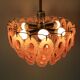 Chandelier vintage des années 70 avec 51 médaillons en verre rose, 37 cm