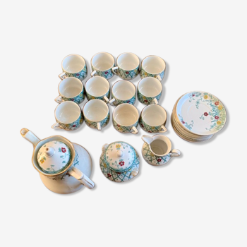 Service à café ou thé en porcelaine de Sarreguemines, 26 pièces