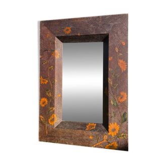 Large engraved art nouveau mirror