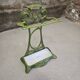 Art Nouveau umbrella stand in green enamelled cast iron