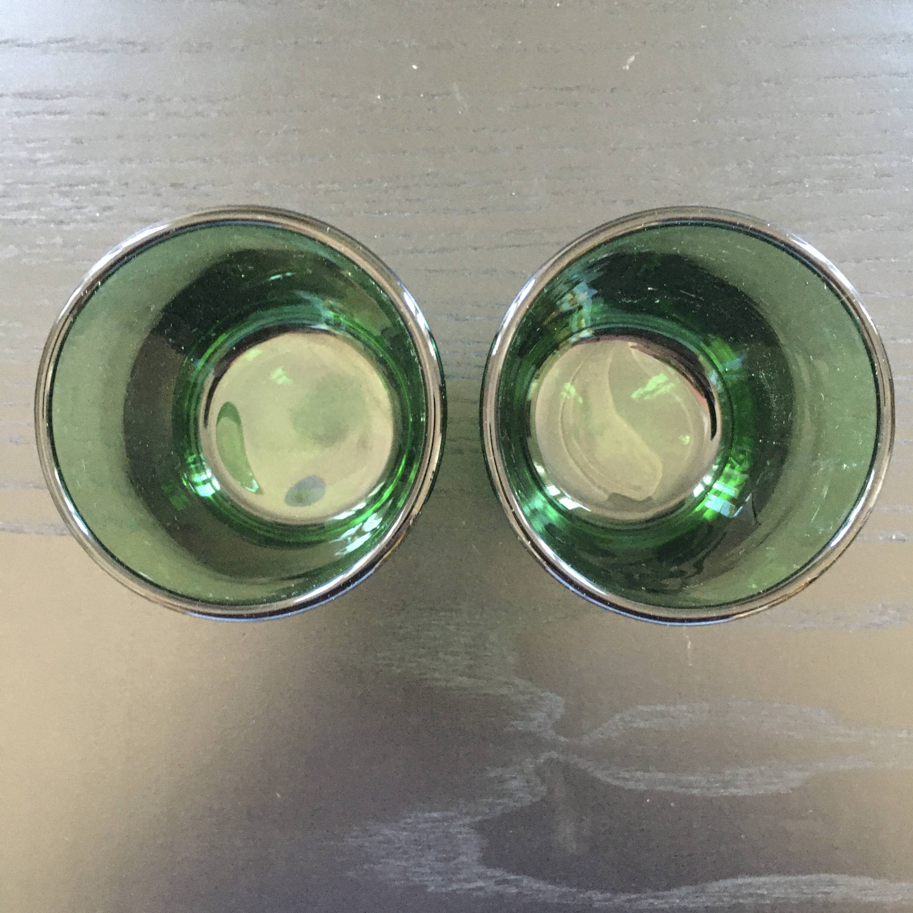 Pair of thick green glasses