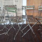 Set of 8 folding bistro / garden chairs fermob 1950