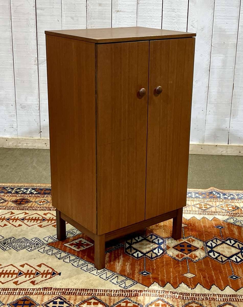English teak vinyl record cabinet from the 70s