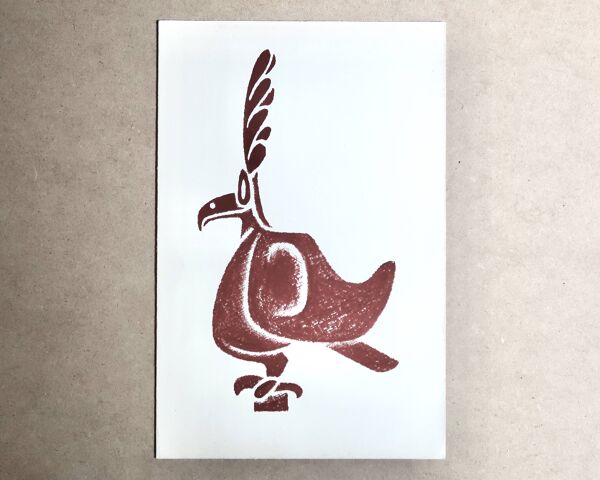 Estampe originale Pré-Colombienne, Aztèques Colombie folk années 60