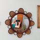 Vintage rattan flower mirror and cannage 60s/70s