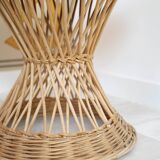 Table d'appoint vintage en osier