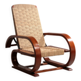An exceptionally rare mahogany recliner crafted in Italy during the 1950s"