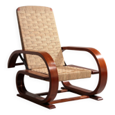 Un fauteuil inclinable en acajou exceptionnellement rare fabriqué en Italie dans les années 1950"