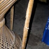 Vintage 1970s peacock chair - Philippine rattan