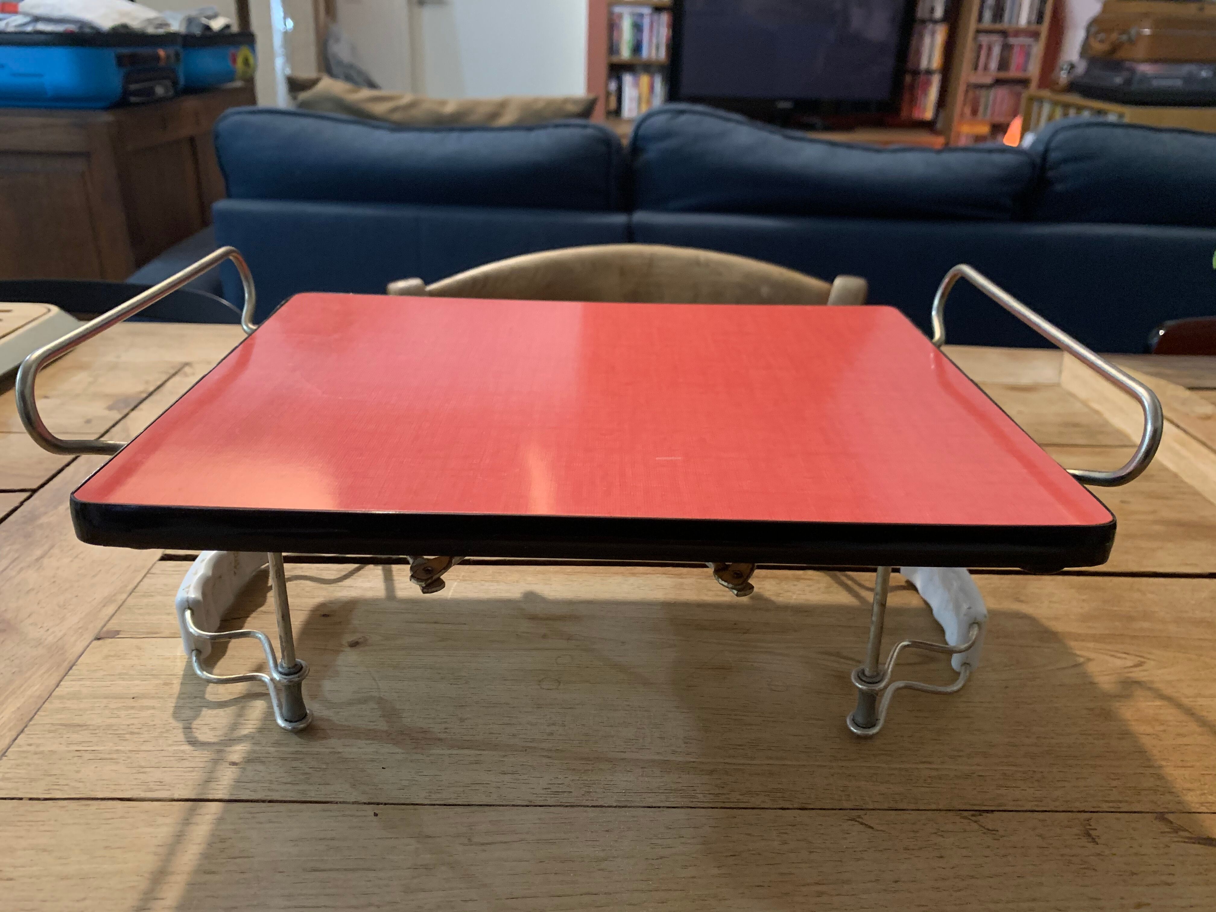 Service tray in red formica