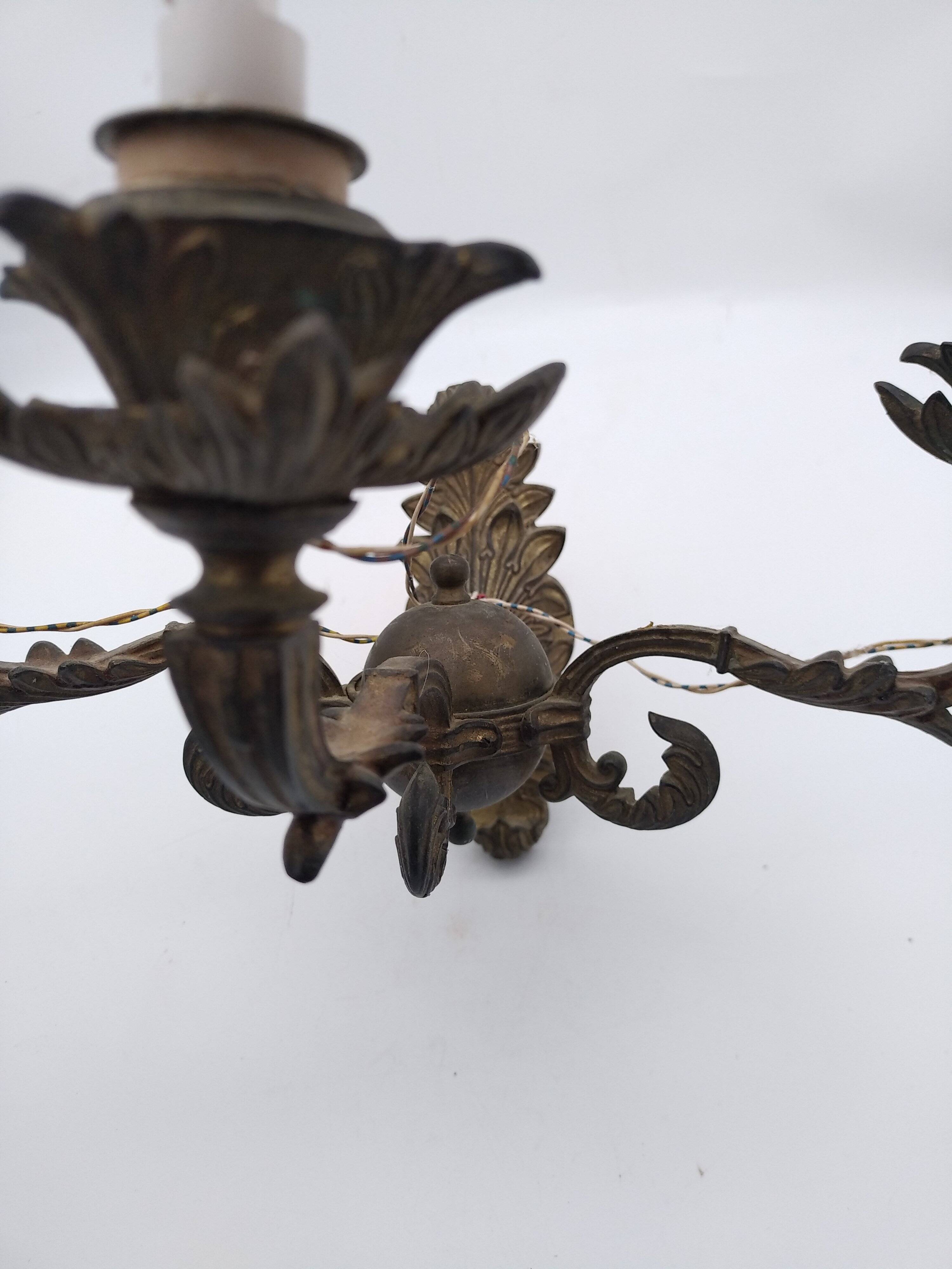 2 bronze wall lights