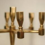 Swedish vintage brass seven arm candelabra by Gusum