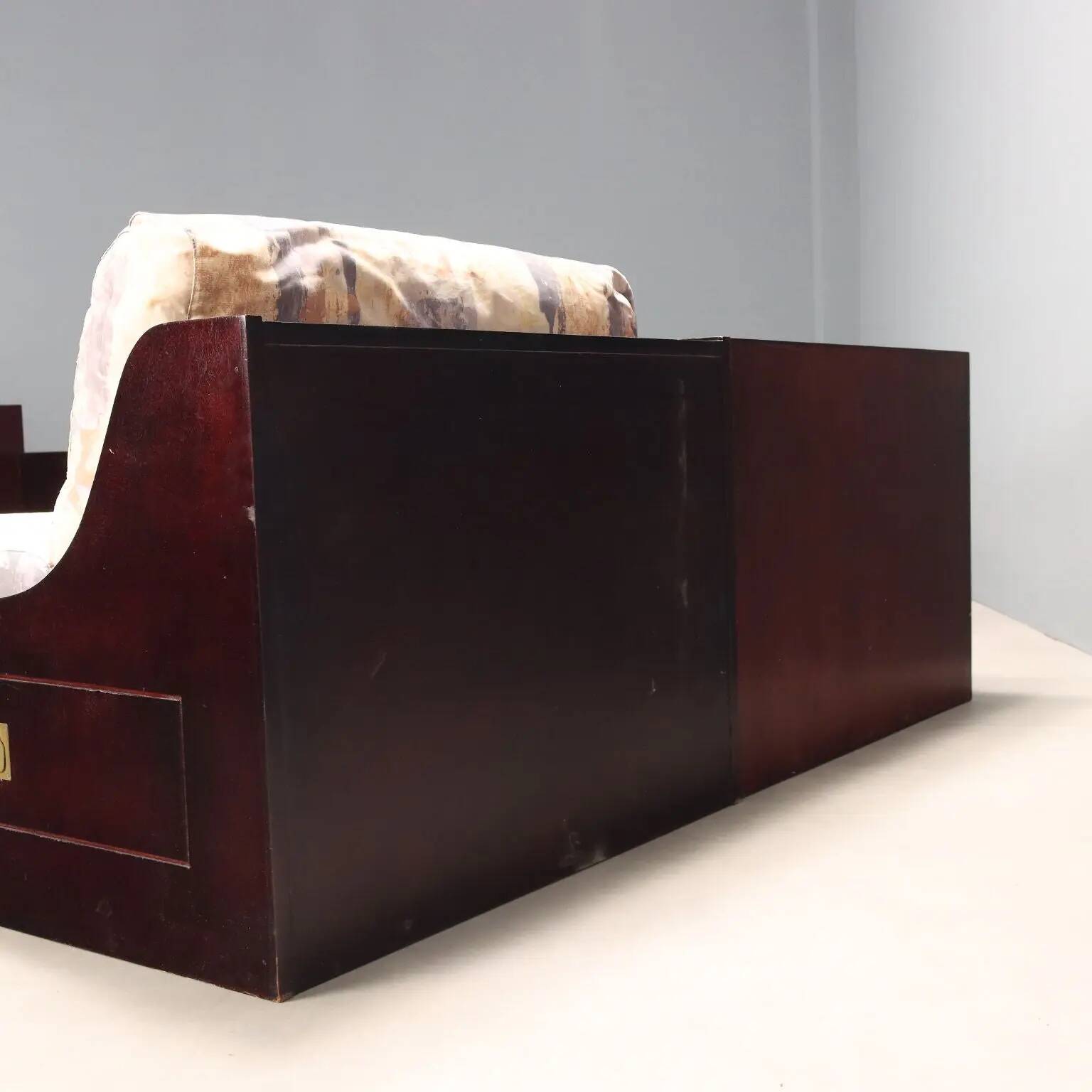 Light simple old marine style in mahogany veneer Italy 20th century