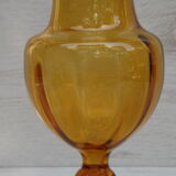 Amber glass standing vase