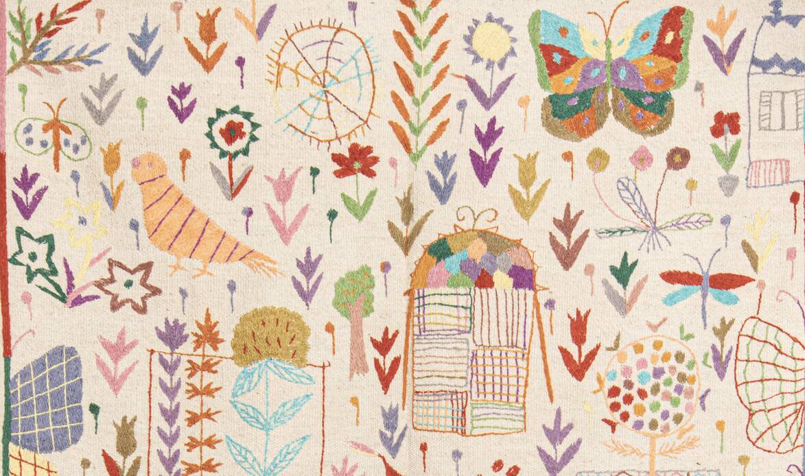 Embroidered Afghan kilim 179 x 121 cm