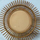 Vintage rattan sun mirror 48cm