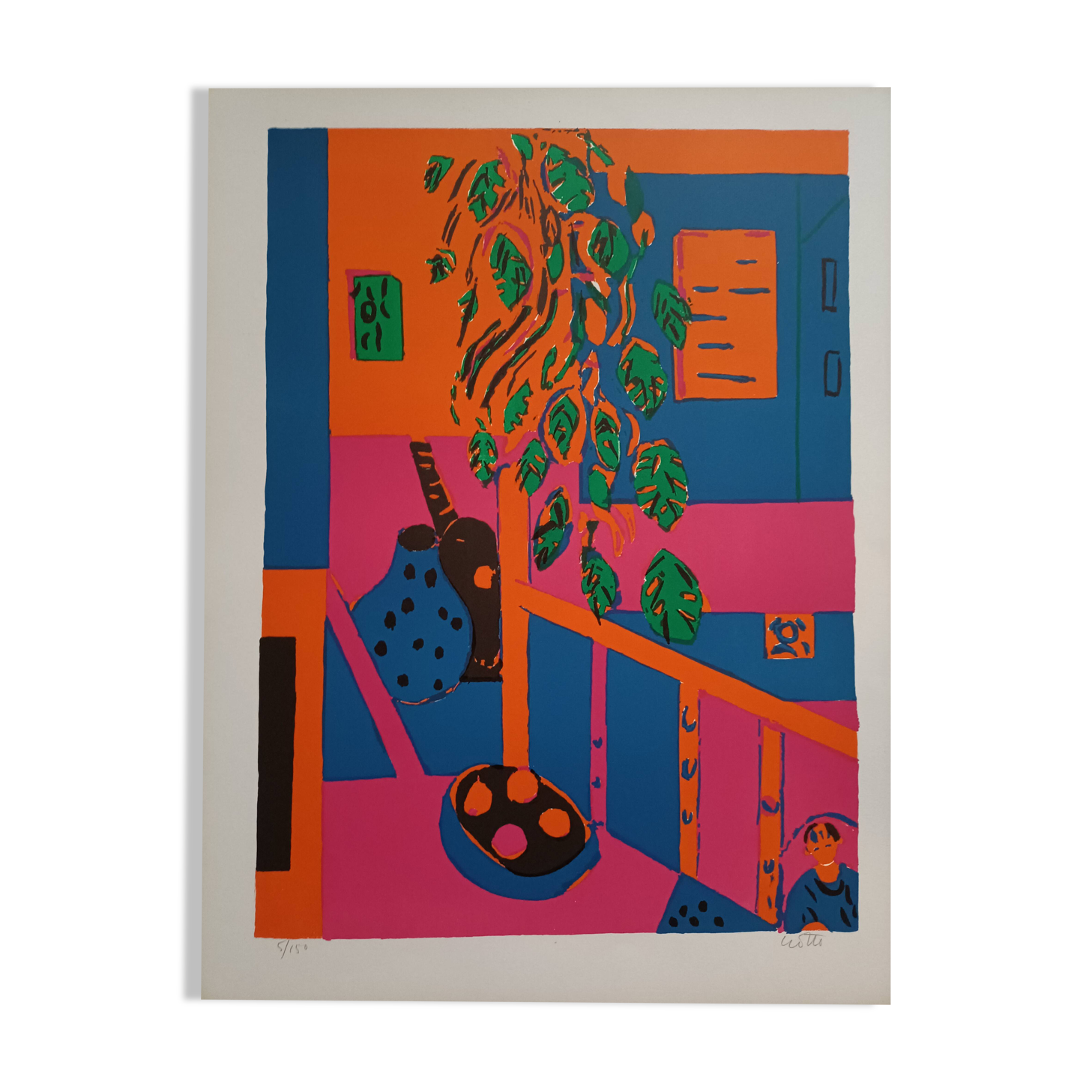 Numbered and signed lithograph by Paul Crotto "Interior View"