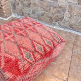 Handmade Berber Kilim pouf, floor cushion.