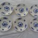6 Sarreguemines Aubusson plates 429112 blue flowers faience