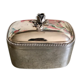 Box seed "rose" in silver metal