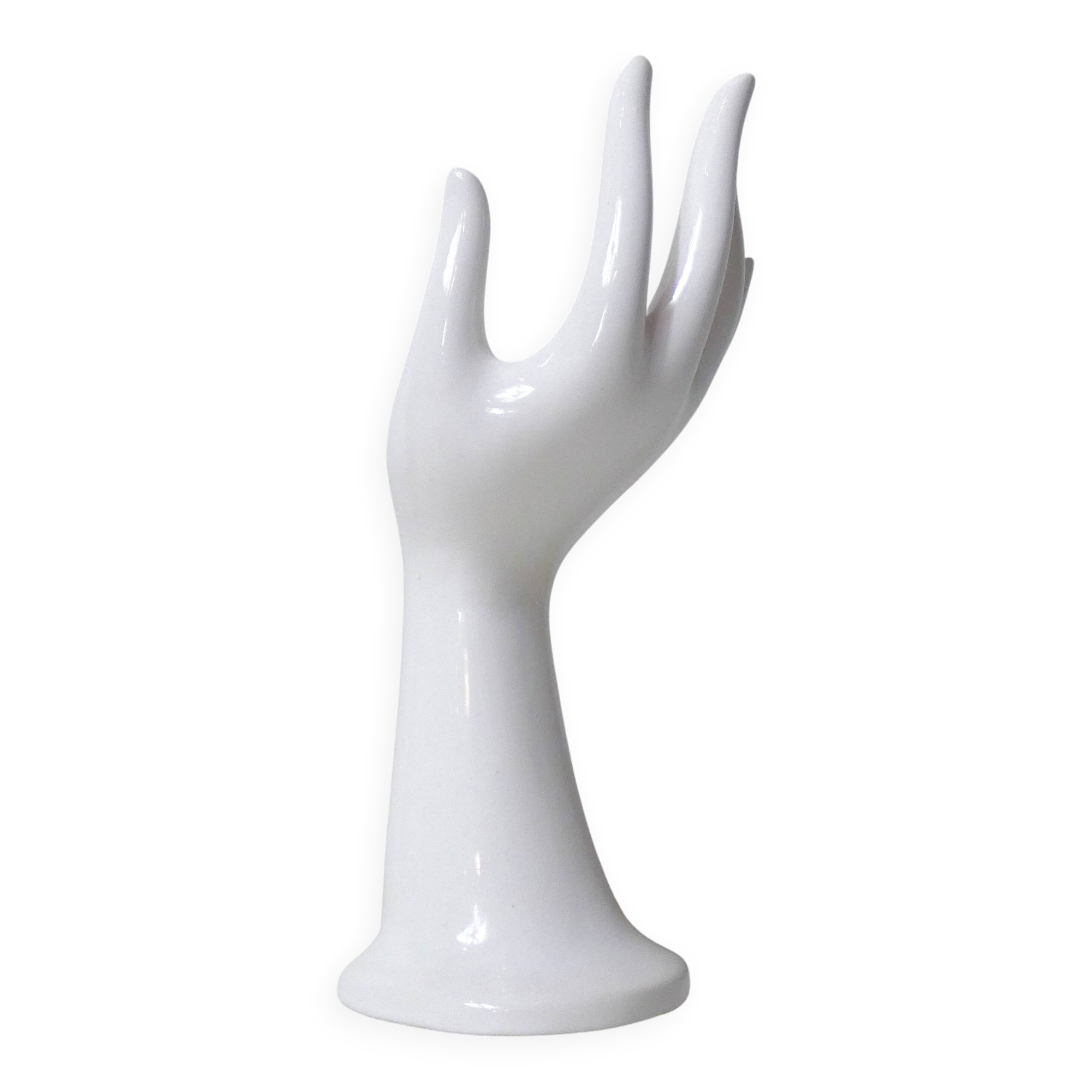Vase, baguier main vintage en céramique blanche