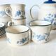 Vintage Staffordshire coffee set – blue grape decor – 1970s