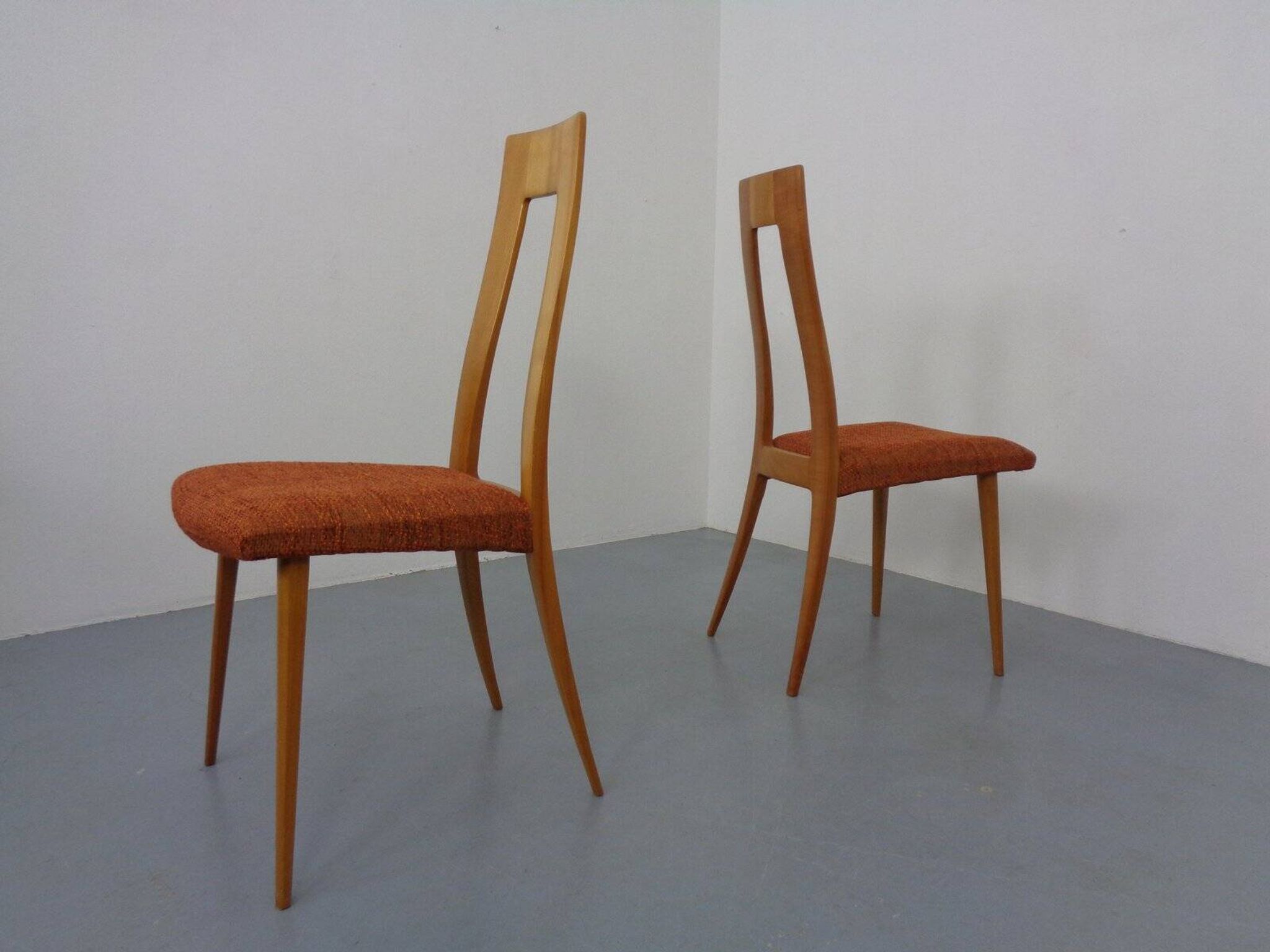 Cherry wood chairs by Ernst-Martin Dettinger, Germany, 1960s, set of 2.