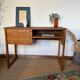 Vintage desk sled legs oak veneer