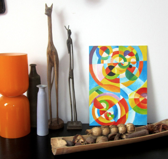 Painting delauney Orphism style - 33x24cm