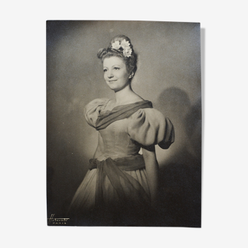 Portrait actrice Harcourt Paris Gelatin silver print