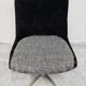 Mid-century redesigned swivel chair in velvet and faux fur.