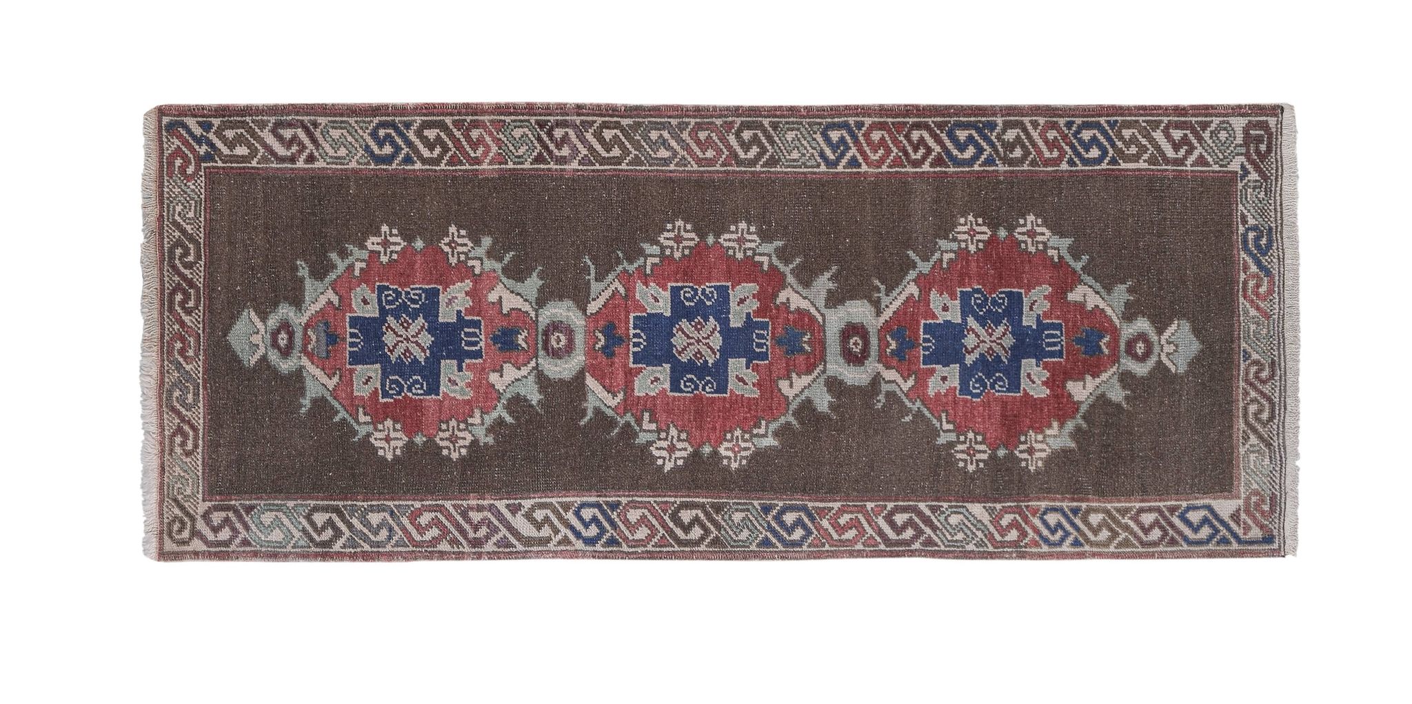 Tapis vintage turc de oushak tissé à la main 84x220 cm