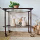 Vintage stained wood and clear glass sideboard – 1950s/60s